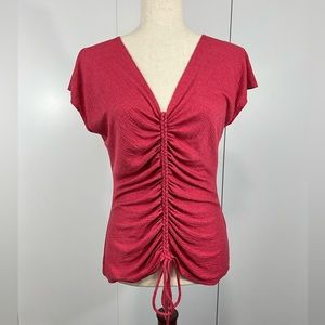 Max Studio coral rouched top